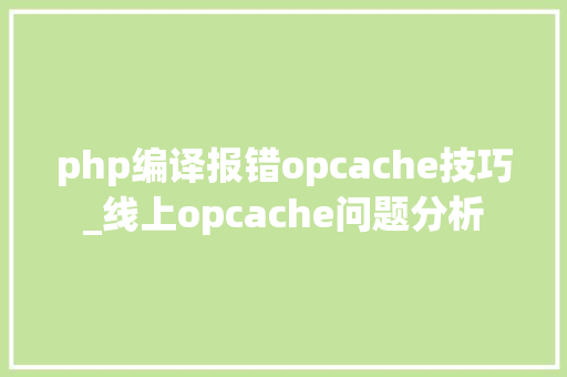 php编译报错opcache技巧_线上opcache问题分析