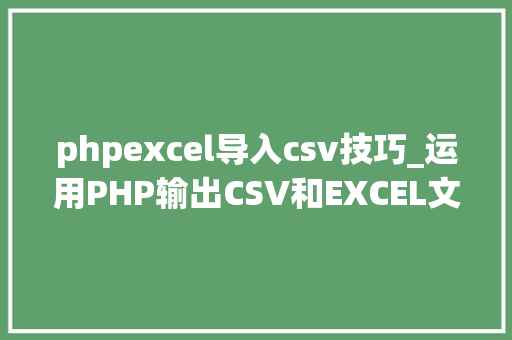 phpexcel导入csv技巧_运用PHP输出CSV和EXCEL文件的简单方法