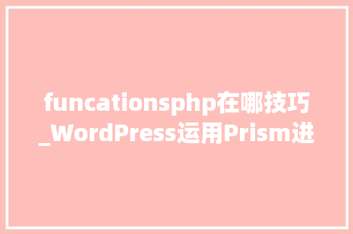 funcationsphp在哪技巧_WordPress运用Prism进行代码高亮