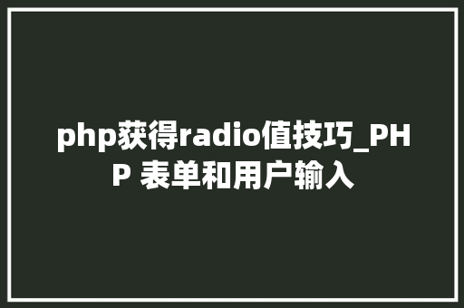 php获得radio值技巧_PHP 表单和用户输入