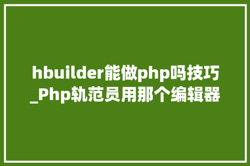 hbuilder能做php吗技巧_Php轨范员用那个编辑器比较好