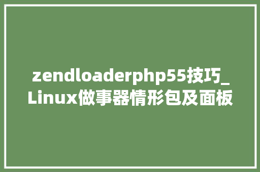 zendloaderphp55技巧_Linux做事器情形包及面板推荐