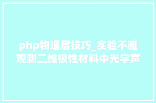 php物理层技巧_实验不雅观测二维极性材料中光学声子的奇异行为  进展