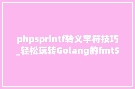 phpsprintf转义字符技巧_轻松玩转Golang的fmtSprintf让百分号不再捣乱