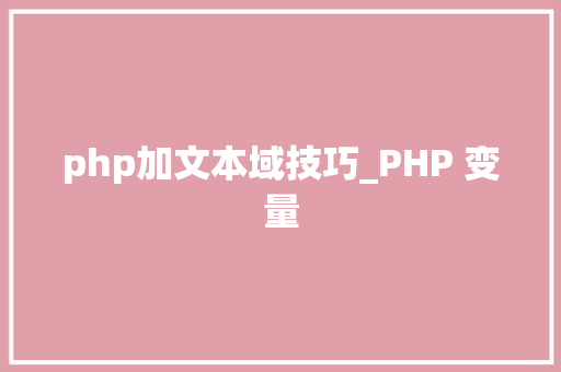 php加文本域技巧_PHP 变量