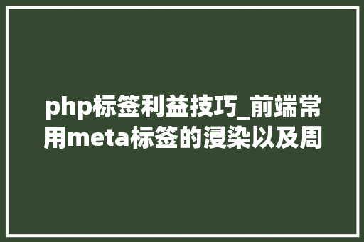 php标签利益技巧_前端常用meta标签的浸染以及周全整理