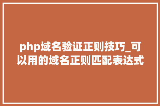 php域名验证正则技巧_可以用的域名正则匹配表达式js版php版