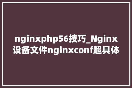 nginxphp56技巧_Nginx设备文件nginxconf超具体讲解
