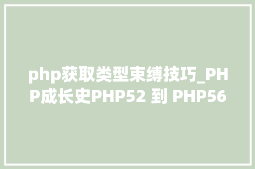 php获取类型束缚技巧_PHP成长史PHP52 到 PHP56 中新增的功能详解