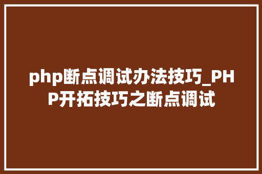 php断点调试办法技巧_PHP开拓技巧之断点调试