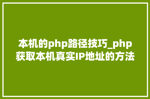 本机的php路径技巧_php获取本机真实IP地址的方法及实例代码