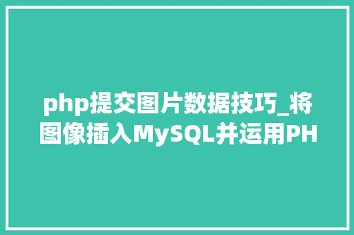 php提交图片数据技巧_将图像插入MySQL并运用PHP检索图像