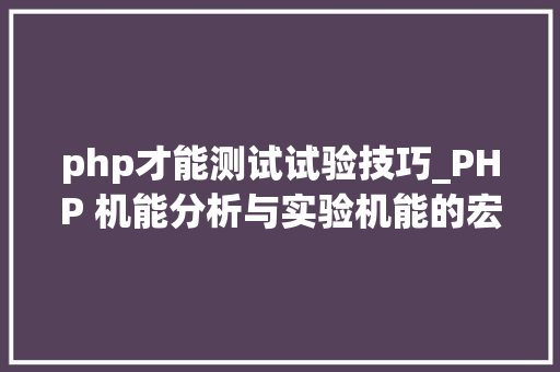 php才能测试试验技巧_PHP 机能分析与实验机能的宏不雅观分析