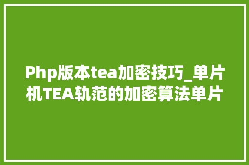 Php版本tea加密技巧_单片机TEA轨范的加密算法单片机加密。