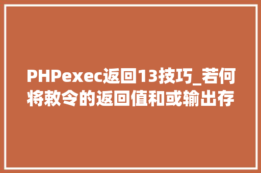 PHPexec返回13技巧_若何将敕令的返回值和或输出存储在变量中