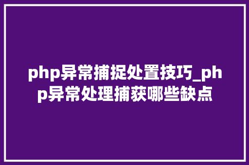 php异常捕捉处置技巧_php异常处理捕获哪些缺点