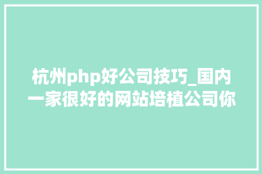 杭州php好公司技巧_国内一家很好的网站培植公司你据说了吗
