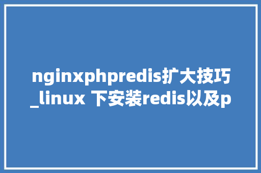 nginxphpredis扩大技巧_linux 下安装redis以及php Redis扩展