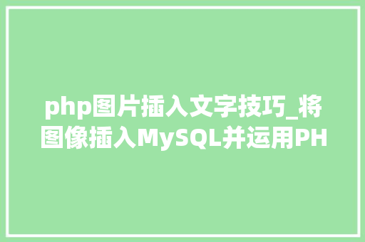 php图片插入文字技巧_将图像插入MySQL并运用PHP检索图像