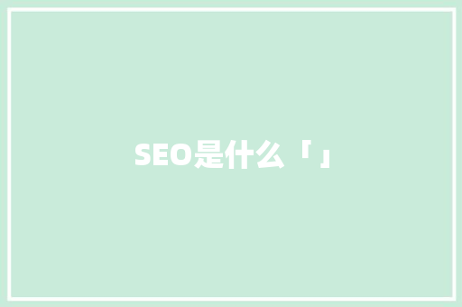 SEO是什么「」