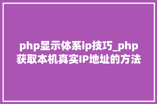 php显示体系ip技巧_php获取本机真实IP地址的方法及实例代码