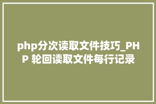 php分次读取文件技巧_PHP 轮回读取文件每行记录