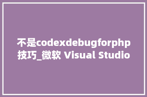 不是codexdebugforphp技巧_微软 Visual Studio Code 156 宣告