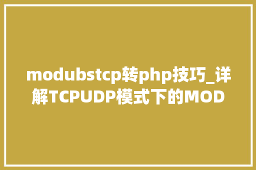 modubstcp转php技巧_详解TCPUDP模式下的MODBUS协议转换