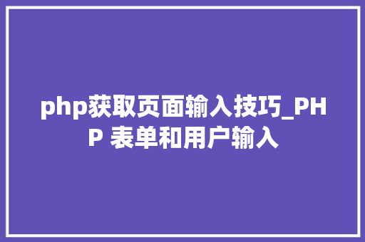 php获取页面输入技巧_PHP 表单和用户输入