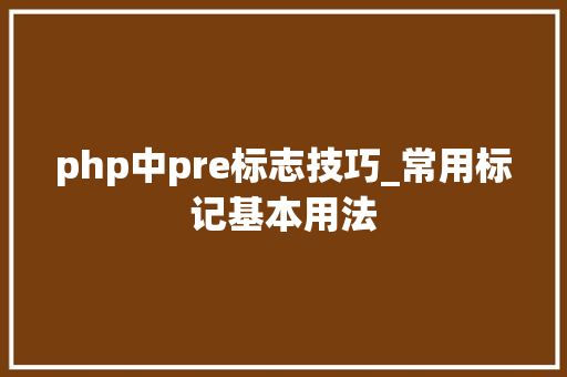 php中pre标志技巧_常用标记基本用法