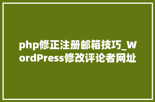 php修正注册邮箱技巧_WordPress修改评论者网址邮箱等小我信息的教程