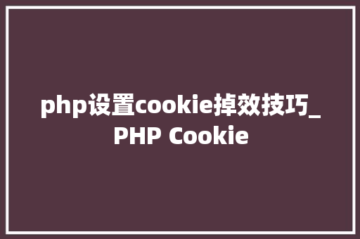 php设置cookie掉效技巧_PHP Cookie