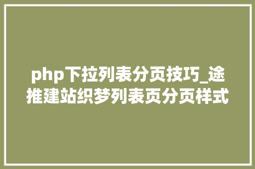 php下拉列表分页技巧_途推建站织梦列表页分页样式标签详解及首页末页加链接