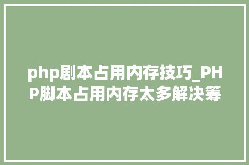 php剧本占用内存技巧_PHP脚本占用内存太多解决筹划
