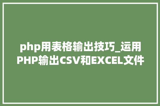 php用表格输出技巧_运用PHP输出CSV和EXCEL文件的简单方法
