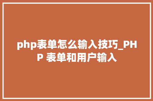 php表单怎么输入技巧_PHP 表单和用户输入