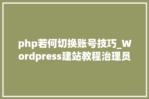 php若何切换账号技巧_Wordpress建站教程治理员快速登录其它帐户的方法