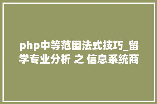 php中等范围法式技巧_留学专业分析 之 信息系统商业分析数据科学的差异
