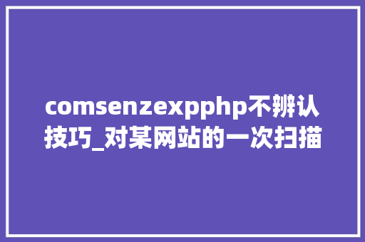 comsenzexpphp不辨认技巧_对某网站的一次扫描及渗透测试