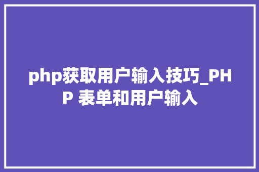 php获取用户输入技巧_PHP 表单和用户输入