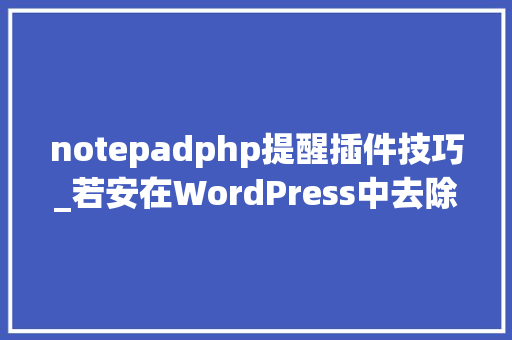 notepadphp提醒插件技巧_若安在WordPress中去除插件更新提示