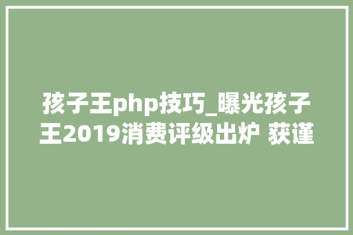 孩子王php技巧_曝光孩子王2019消费评级出炉 获谨慎下单