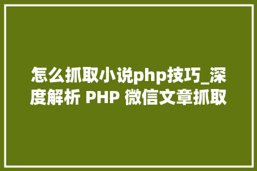 怎么抓取小说php技巧_深度解析 PHP 微信文章抓取技能高效获守信息的计策对象