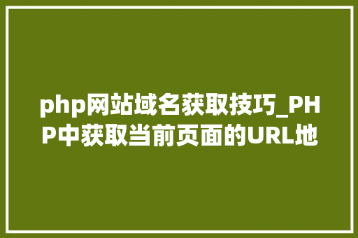 php网站域名获取技巧_PHP中获取当前页面的URL地址的方法