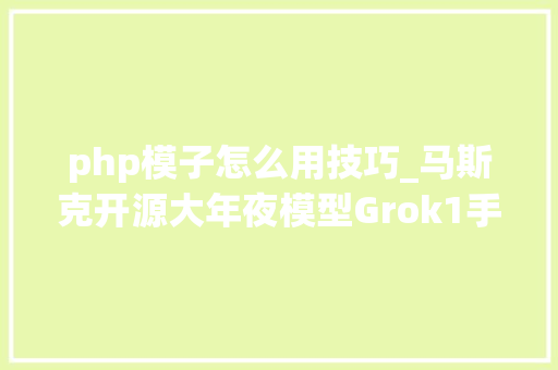 php模子怎么用技巧_马斯克开源大年夜模型Grok1手把手教你若何运用