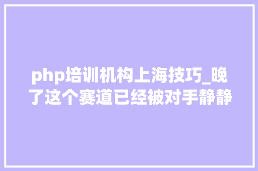 php培训机构上海技巧_晚了这个赛道已经被对手静静占完了