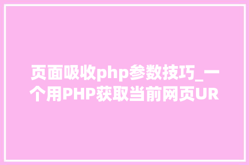 页面吸收php参数技巧_一个用PHP获取当前网页URL参数的实例