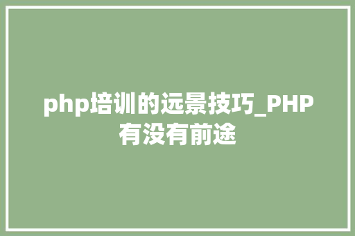 php培训的远景技巧_PHP有没有前途