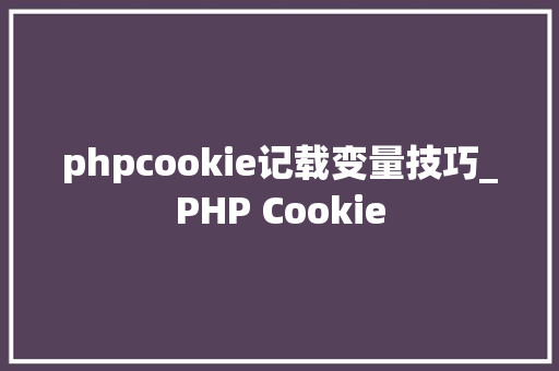 phpcookie记载变量技巧_PHP Cookie