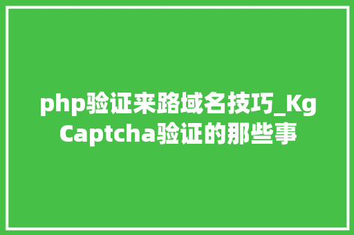 php验证来路域名技巧_KgCaptcha验证的那些事